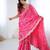 Pink color japan satin silk codding sequence embroidered work saree