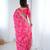 Pink color japan satin silk codding sequence embroidered work saree