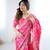 Pink color japan satin silk codding sequence embroidered work saree