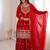 Dreamy Red Dori Embroidered Georgette Engagement Wear Sharara Suit