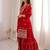 Dreamy Red Dori Embroidered Georgette Engagement Wear Sharara Suit