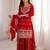 Dreamy Red Dori Embroidered Georgette Engagement Wear Sharara Suit