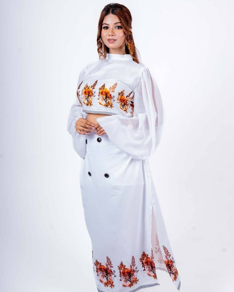 Crop top and skirt co-ord set