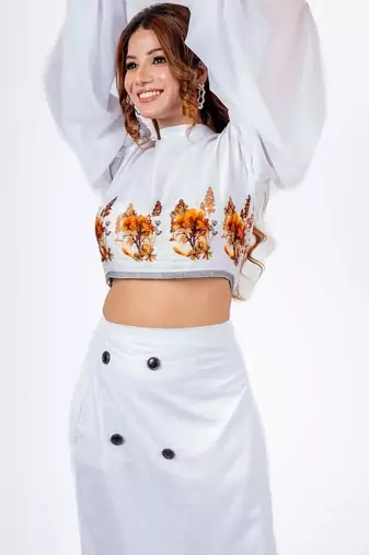 Crop top and skirt co-ord set