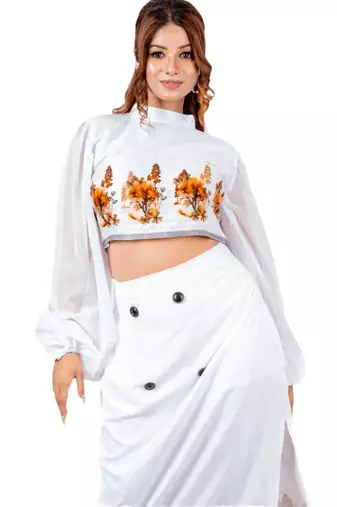 Crop top and skirt co-ord set
