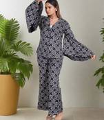 Dark blue embroidered coord set