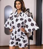 Black and white printed coord set