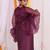 Purple organza wrap top and dhoti set