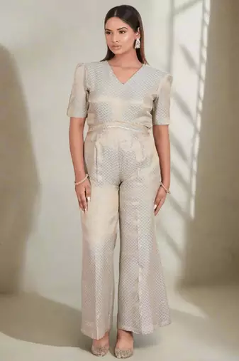 Luxe brocade jumpsuit