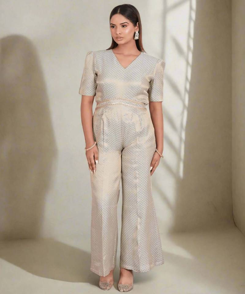Luxe brocade jumpsuit