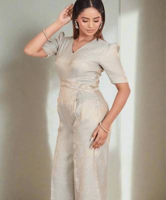 Luxe brocade jumpsuit 3