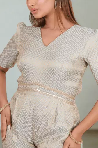 Luxe brocade jumpsuit