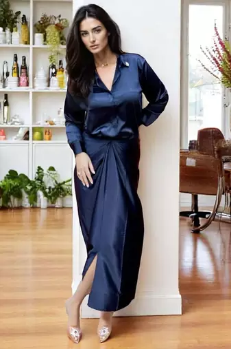 Elegant navy glam dress
