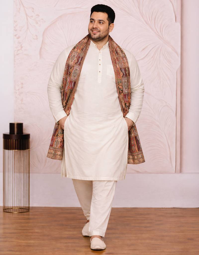 Men crepe printed dupatta