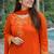 Womens orange kurati palazzo with dupatta embroidered festival wear