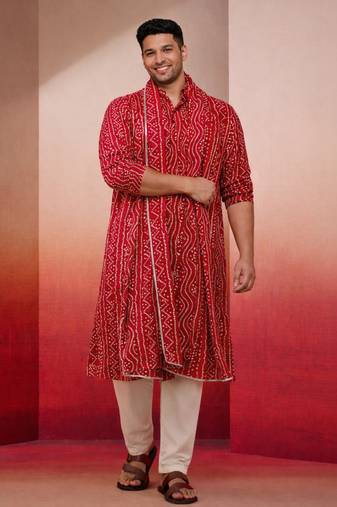 Men rayon falsa bandhani foil printed dupatta