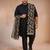 Men black velvet thread work dupatta