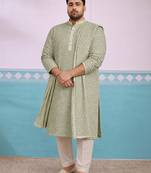 Men pista green rayon embroidered sequin dupatta