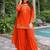Womens orange kurati palazzo with dupatta embroidered festival wear