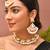 Gold plated kundan pink stones necklace set
