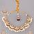 Gold plated kundan pink stones necklace set