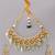 Gold plated kundan green stones necklace set