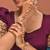 Gold plated kundan red stones hathphool