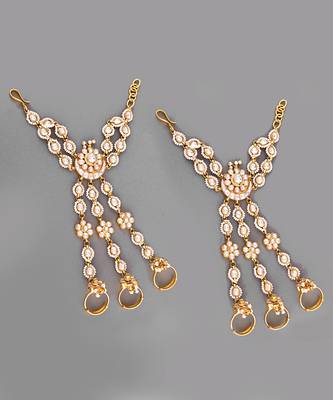 Gold plated kundan hathphool 2
