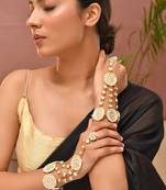 Gold plated kundan hathphool