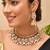 Gold plated kundan multicolor stones necklace set