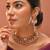 Gold plated kundan red stones necklace set