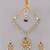 Gold plated kundan turquoise blue stones necklace set