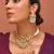 Gold plated kundan green stones choker set