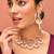 Gold plated kundan red stones necklace set