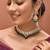 Gold plated kundan green stones necklace set