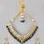Gold plated kundan green stones necklace set