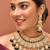 Gold plated kundan green stones necklace set