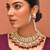 Gold plated kundan red stones necklace set