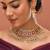 Gold plated kundan multicolor stones necklace set