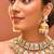 Gold plated kundan green stones necklace set