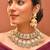 Gold plated kundan green stones necklace set