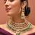 Gold plated kundan green stones necklace set