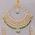 Gold plated kundan green stones necklace set