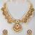 Gold plated kundan red stones necklace set