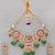 Gold plated kundan green stones necklace set
