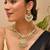 Gold plated kundan green stones necklace set