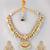Gold plated kundan green stones necklace set
