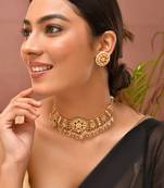 Gold plated kundan choker set