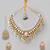 Gold plated kundan green stones necklace set