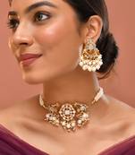 Gold plated kundan choker set
